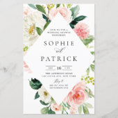 Papier Invitation de douche de mariage à cadre floral pri (Devant)