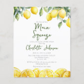 Papier Invitation de douche de mariage à l'aquarelle citr (Devant)