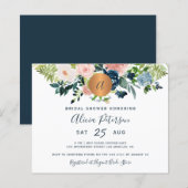 Papier Invitation de douche de mariée à l'aquarelle flora (Devant / Derrière)