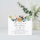 Papier Invitation de douche de mariée à l'aquarelle flora (Debout devant)
