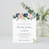 Papier Invitation de douche de mariée à l'aquarelle flora (Debout devant)