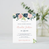 Papier Invitation de douche de mariée à l'aquarelle flora (Debout devant)