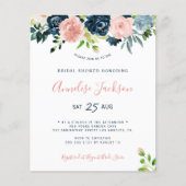 Papier Invitation de douche de mariée à l'aquarelle flora (Devant)