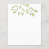 Papier Invitation de douche de mariée avec feuillage verd (Dos)
