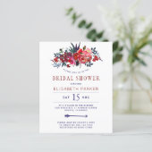 Papier Invitation de douche de mariée bohème rustique à p (Debout devant)