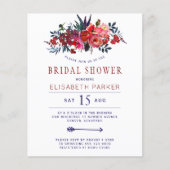 Papier Invitation de douche de mariée bohème rustique à p (Devant)