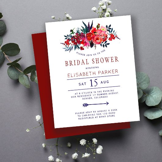 Papier Invitation de douche de mariée bohème rustique à p