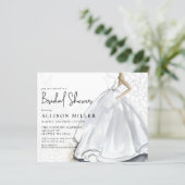 Papier Invitation de douche de mariée de robe de mariage (Debout devant)