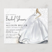Papier Invitation de douche de mariée de robe de mariage (Devant)