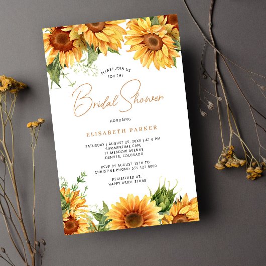 Papier Invitation de douche de mariée florale botanique à