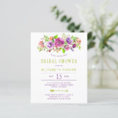 Papier Invitation de douche de mariée florale rustique à (Debout devant)