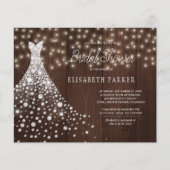 Papier Invitation de douche de mariée robe blanche rustiq (Devant)