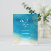 Papier Invitation de douche de mariée rustique turquoise (Debout devant)