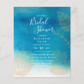Papier Invitation de douche de mariée rustique turquoise (Devant)