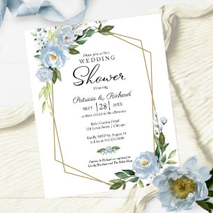 Papier Invitation de douche géométrique florale pour coup