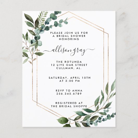 Papier Invitation de douche nuptiale (Devant)