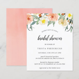 Papier Invitation de douche nuptiale à budget floral