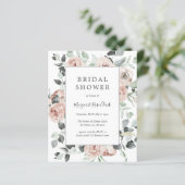 Papier Invitation de douche nuptiale à budget floral Dust (Debout devant)