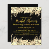 Papier Invitation de douche nuptiale budget Black Gold Mo (Devant / Derrière)