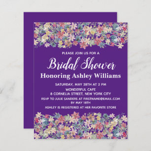 Papier Invitation de douche nuptiale budget Floral Boho v