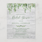 Papier Invitation de douche nuptiale Budget vert Rustique (Devant)
