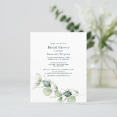 Papier Invitation de douche nuptiale Eucalyptus Green (Debout devant)