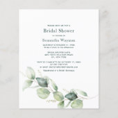 Papier Invitation de douche nuptiale Eucalyptus Green (Devant)