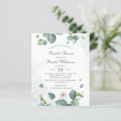 Papier Invitation de douche nuptiale Eucalyptus Green (Debout devant)