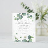 Papier Invitation de douche nuptiale Eucalyptus Green (Debout devant)