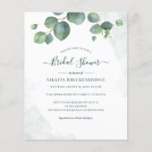 Papier Invitation de douche nuptiale Eucalyptus Green (Devant)