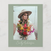 Papier Invitation de douche nuptiale Fleur sauvage Sage G (Dos)