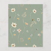 Papier Invitation de douche nuptiale Fleur sauvage Sage G (Dos)
