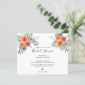 Papier Invitation de douche nuptiale Florale moderne (Debout devant)