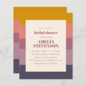 Papier Invitation de douche nuptiale géométrique violet b (Devant / Derrière)