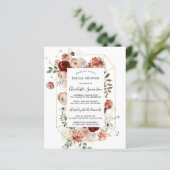 Papier Invitation de douche nuptiale rose rouge Budget (Debout devant)