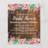Papier Invitation de douche nuptiale Rustique Floral Boho (Devant)