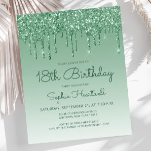Papier Invitation de fête d'anniversaire 18 ans Budget Gl