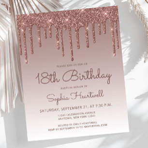Papier Invitation de fête d'anniversaire 18 ans Budget Pa