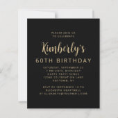 Papier Invitation de fête d'anniversaire 60 ans Budget Ph (Dos)