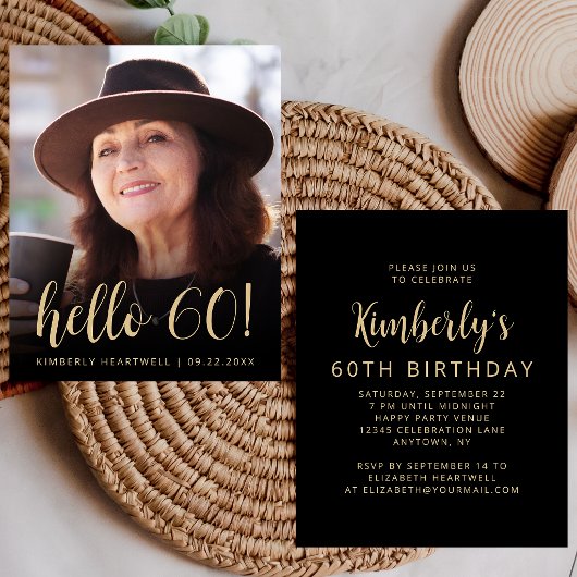 Papier Invitation de fête d'anniversaire 60 ans Budget Ph