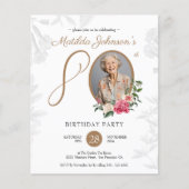 Papier Invitation de fête d'anniversaire 80 ans à motif f (Devant)