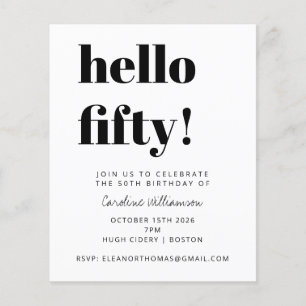 Papier Invitation de fête d'anniversaire moderne noir et