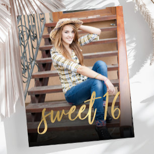 Papier Invitation de fête d'anniversaire Sweet 16 Budget 