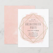 Papier Invitation de fête de bachelorette rose pailletée  (Devant / Derrière)