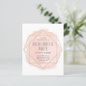 Papier Invitation de fête de bachelorette rose pailletée  (Debout devant)