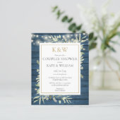 Papier Invitation de fête de couples rustique à petit bud (Debout devant)