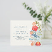 Papier Invitation de fête de fiançailles à l'aquarelle fl (Debout devant)