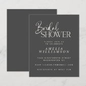 Papier Invitation de Fête de Fiançailles à Script Minimal (Devant / Derrière)