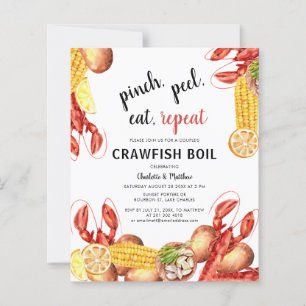 Papier Invitation de fête de fiançailles au crabe ébouill