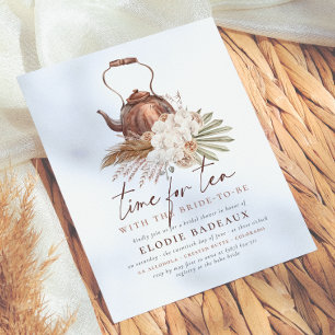 Papier Invitation de Fête de Fiançailles Bohème Terracott